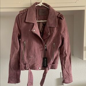All Saints Women's Suede Biker Jacket - Dusty Pink